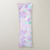 かわいい人魚のパステル調の紫色、抱き枕 ボディピロー (裏面 (縦))