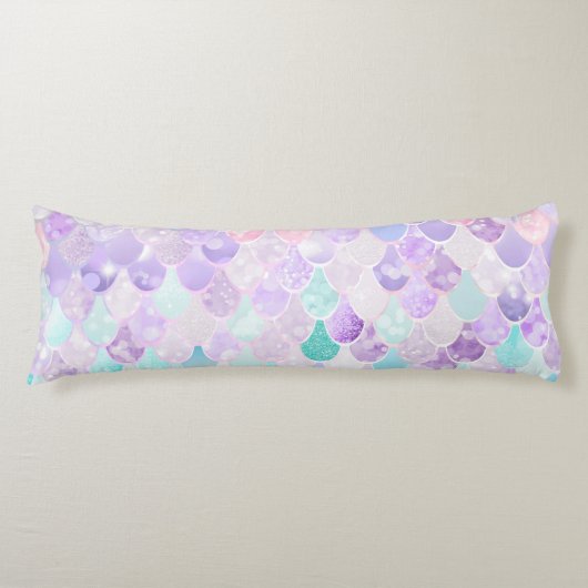 かわいい人魚のパステル調の紫色、抱き枕 ボディピロー (正面)