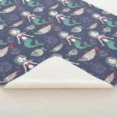 かわいい人魚のパターン毛布 シェルパブランケット (3/4)