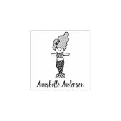 かわいい人魚のパーソナライズ ラバースタンプ (インプリント)