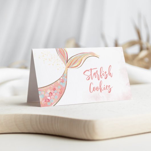 かわいい人魚のパーティー食品ラベル