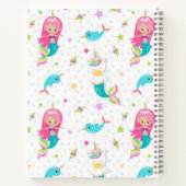 かわいい人魚のビーチガール オーダーメイド キッズ ノートブック (裏面)