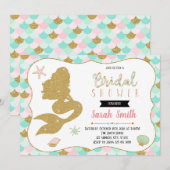 かわいい人魚のブライズシャワー パーティー招待状 招待状 (正面/裏面)