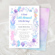 かわいい人魚のプリンセス　パステルベビーシャワー
