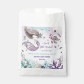 かわいい人魚の下の海の女の子の赤ちゃんシャワーパーティー フェイバーバッグ (正面)