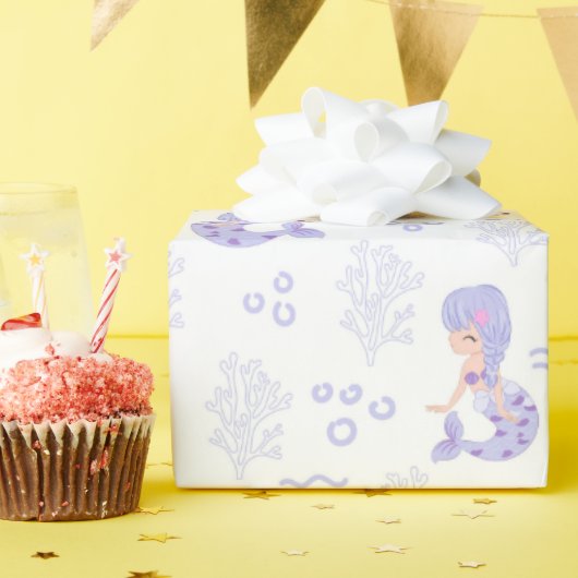 かわいい人魚の冒険 ラッピングペーパー (誕生日パーティー)