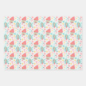 かわいい人魚の包装紙セット3 ラッピングペーパーシート (正面3)