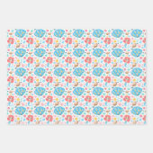 かわいい人魚の包装紙セット3 ラッピングペーパーシート (正面2)