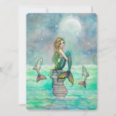 かわいい人魚の女の子の誕生日パーティーの招待状 招待状 (裏面)