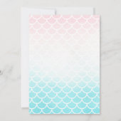 かわいい人魚の女の子の誕生日パーティーの招待 招待状 (裏面)