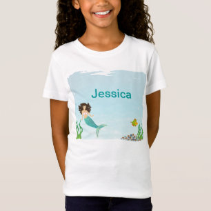 かわいい人魚の女の子のTシャツ Tシャツ