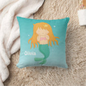 かわいい人魚の女の子部屋の装飾の装飾用クッション クッション (ブランケット)