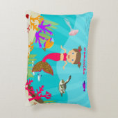 かわいい人魚の女カラフルの子 アクセントクッション (裏面(縦))