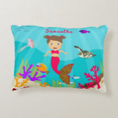 かわいい人魚の女カラフルの子 アクセントクッション (裏面)