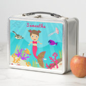 かわいい人魚の女カラフルの子 メタルランチボックス (インサイチュ)