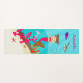 かわいい人魚の女カラフルの子 ヨガマット (正面(横))