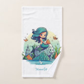 かわいい人魚の子供たち バスタオルセット (ハンドタオル)