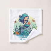 かわいい人魚の子供たち バスタオルセット (ウォッシュタオル)