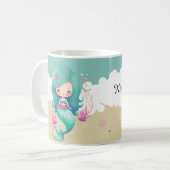 かわいい人魚の子供の名前 コーヒーマグカップ (正面左)