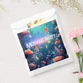 かわいい人魚の子供の誕生日パーティーの招待 フェイバーバッグ (封をした状態)
