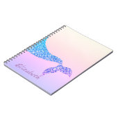 かわいい人魚の尻尾グラデーション- パーソナライズされた ノートブック (左側)