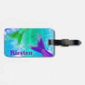 かわいい人魚の尾及び青いスケール ラゲッジタグ (裏面横)