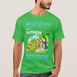 かわいい人魚の母なる2歳の誕生日 Tシャツ