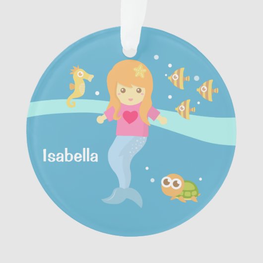 かわいい人魚の海の生き物ガールズルーム オーナメント (正面)