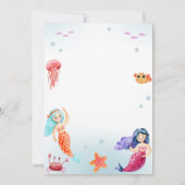 かわいい人魚の海サンゴ赤ちゃんシャワー 招待状 (裏面)