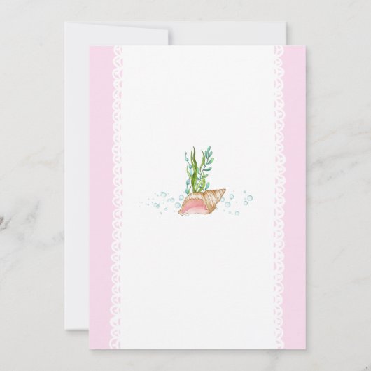 かわいい人魚の誕生日パーティーの招待状 招待状 (裏面)