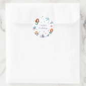 かわいい人魚の誕生日パーティー ラウンドシール (バッグ)