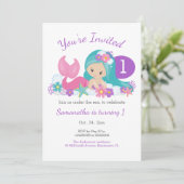 かわいい人魚の誕生日パーティー 招待状 (スタンド正面)