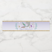 かわいい人魚の誕生日 海の下のパーティー景品 ペットボトルラベル (シングルラベル)