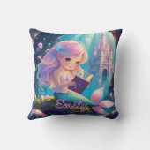 かわいい人魚の読み取りスクエアクッション クッション (裏面)