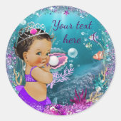 かわいい人魚の赤ちゃんシャワーのシール ラウンドシール (正面)
