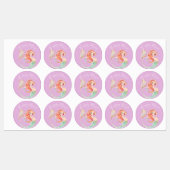 かわいい人魚の赤ちゃんシャワーピンクのラベル ラベル (シート)