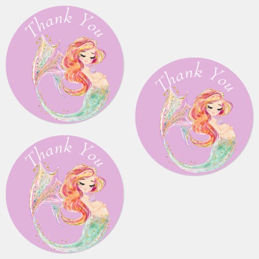 かわいい人魚の赤ちゃんシャワーピンクの母ラベル ラベル (グループ)