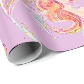 かわいい人魚の赤ちゃんシャワーラッピング紙 ラッピングペーパー (ロールコーナー)