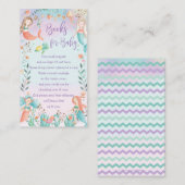 かわいい人魚の赤ちゃんシャワー代わりに本を持ってくる エンクロージャーカード (正面/裏面)