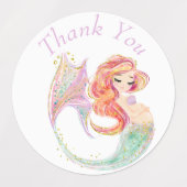 かわいい人魚の赤ちゃんシャワー母ラベル ラベル (デザイン1)