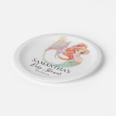 かわいい人魚の赤ちゃんシャワー ペーパープレート (アングル)