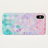 かわいい人魚のAppleのiphoneの場合、ピンク、紫色、ティール(緑がかった色) Case-Mate iPhoneケース (裏面(横))