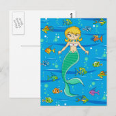 かわいい人魚はがき ポストカード (正面/裏面)
