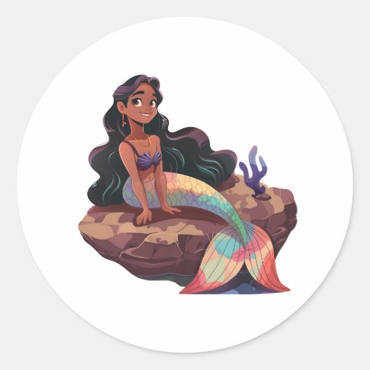 かわいい人魚エレガント娘 ラウンドシール (正面)