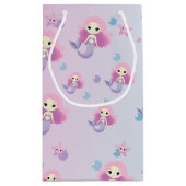 かわいい人魚ガールバースデーパーティー スモールペーパーバッグ (裏面)