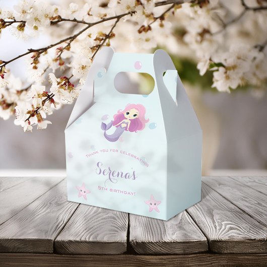 かわいい人魚ガールバースデーパーティー フェイバーボックス