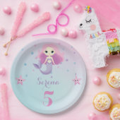 かわいい人魚ガールバースデーパーティー ペーパープレート (パーティー)