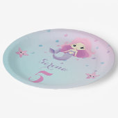 かわいい人魚ガールバースデーパーティー ペーパープレート (アングル)