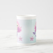 かわいい人魚ガールバースデーパーティー ボーンチャイナマグカップ (正面)