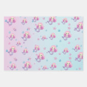 かわいい人魚ガールバースデーパーティー ラッピングペーパーシート (正面)